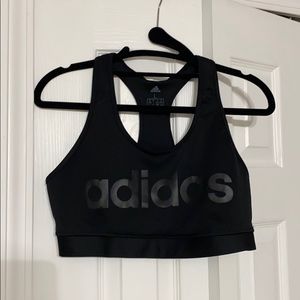 adidas black on black sports bra